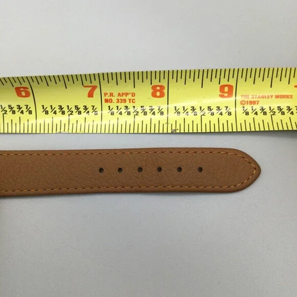 Vtg Timex Indiglo Watch Men 35mm Gold Tone Date Leather Band New Battery - Picture 14 of 15